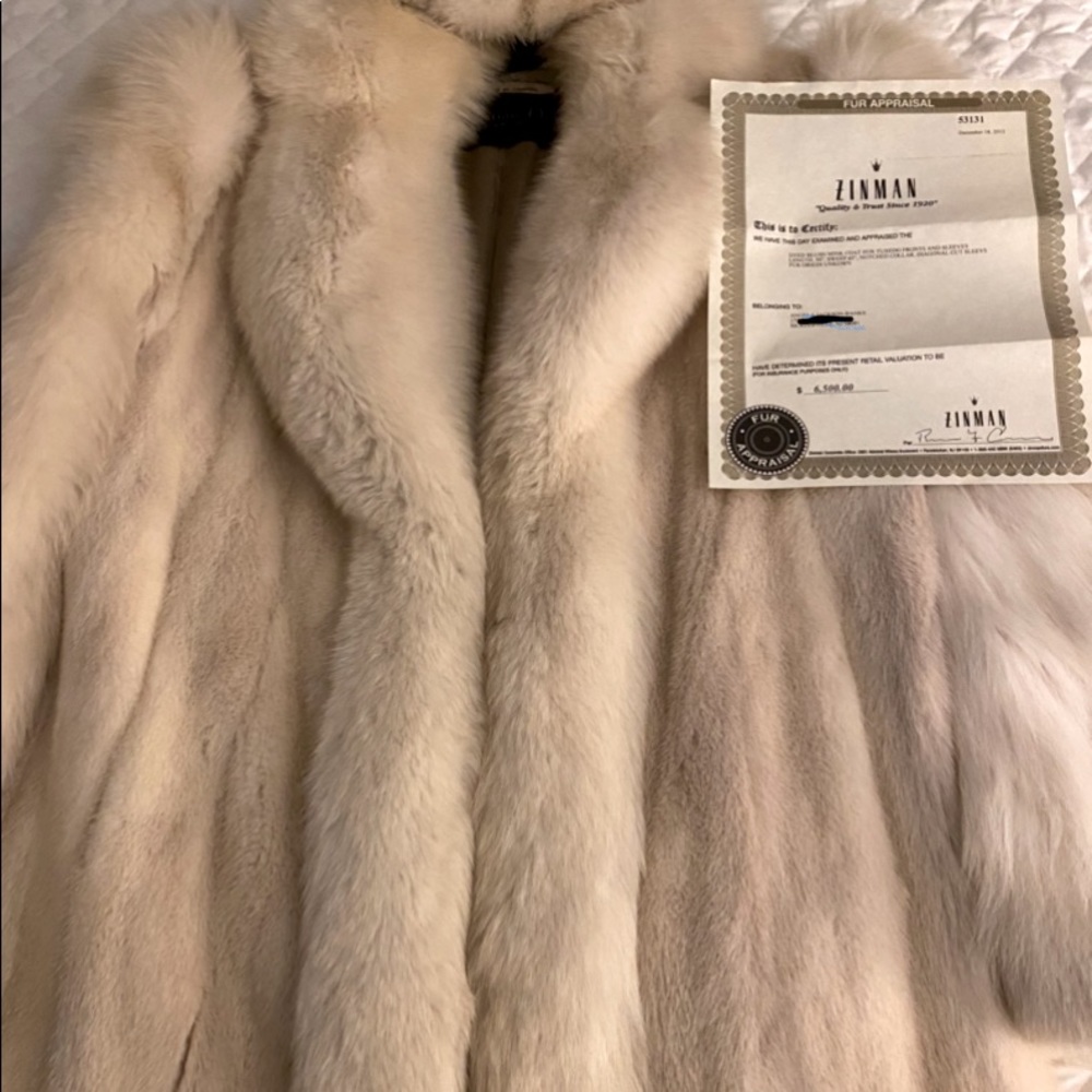 Silver Fox mink Christian Dior full length fur coat